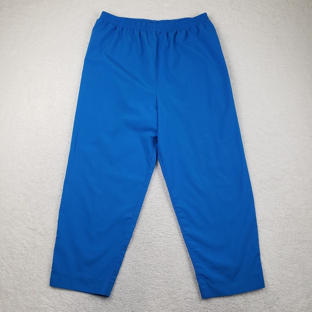 Mr. Max Blue Elastic Waist Straight Leg Pants Large Vintage Mod New Look